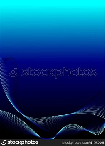 Dark blue abstract background with copyspace and wavy design