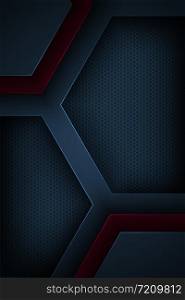 Dark blue abstract vector background with overlapping characteristics.