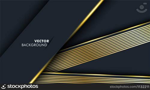 Dark blue background that overlaps with a gold line. Vector illustration in EPS 10