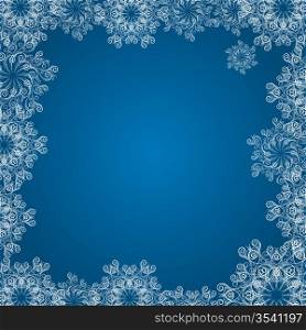 Dark blue background with white snowflake