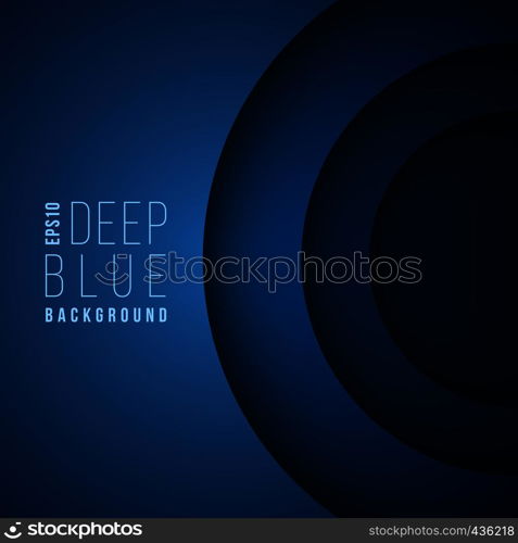 Dark blue business 3d wallpaper. Abstract vector background deep blue, banner with round layer illustration. Dark blue business 3d wallpaper. Abstract vector background