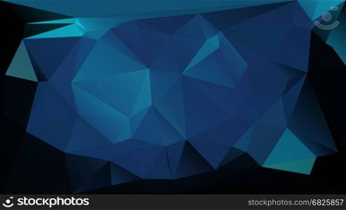 Dark blue low polygonal texture abstract vector background. Gradient futuristic space backdrop. Horizontal layout blueish polygons.