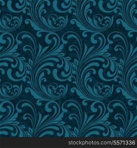 Dark blue ornamental seamless pattern background vector illustration