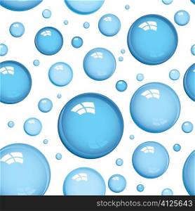 Dark blue water floating bubbles make a seamless pattern background