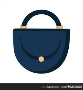 Dark blue women’s bag on white background. Vector isolated image for use in web design or clipart. Dark blue women bag on white background