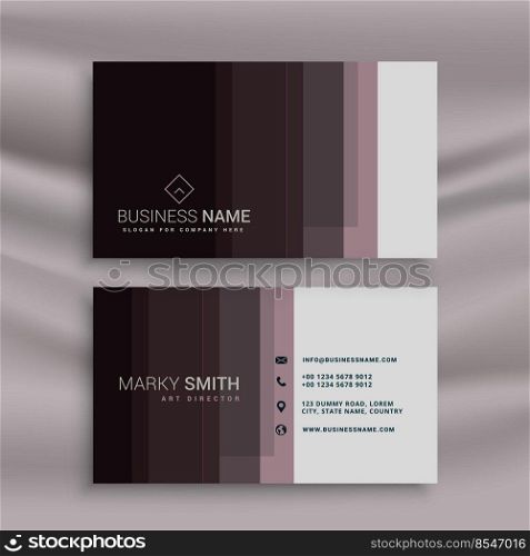 dark brown business card design in clean minimal style