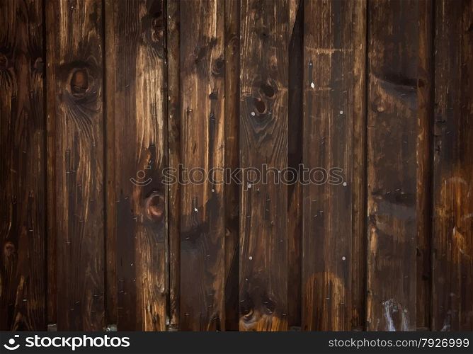 Dark brown wooden background vector