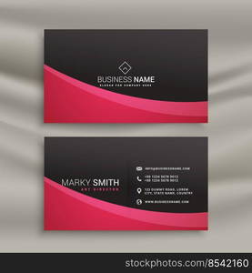 dark business card design with wavy shape