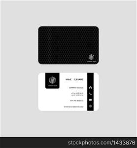 Dark business card elegant template modern style flat on isolated white background. EPS 10 vector. Dark business card elegant template modern style flat on isolated white background. EPS 10 vector.