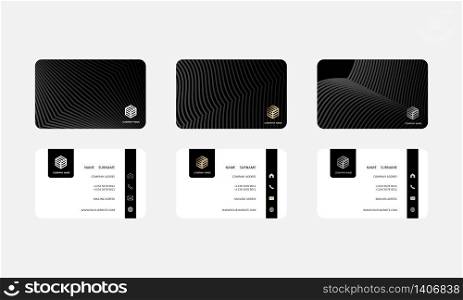 Dark business card elegant template modern style icon set flat on isolated white background. EPS 10 vector. Dark business card elegant template modern style icon set flat on isolated white background. EPS 10 vector.