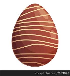 Dark chocolate egg icon cartoon vector. Easter candy. Surprize object. Dark chocolate egg icon cartoon vector. Easter candy