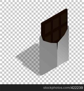 Dark chocolate isometric icon 3d on a transparent background vector illustration. Dark chocolate isometric icon