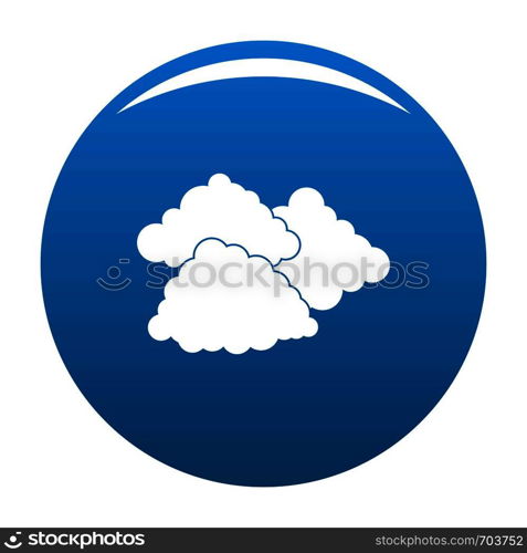 Dark cloudy icon vector blue circle isolated on white background . Dark cloudy icon blue vector