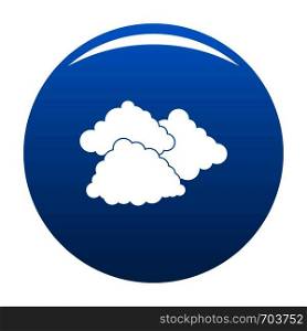 Dark cloudy icon vector blue circle isolated on white background . Dark cloudy icon blue vector