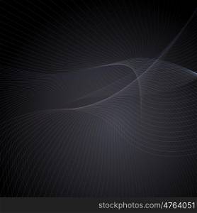Dark color abstract background in minimalist style made from colorful lines, waves. Business concept for cover decoration of brochure, flyer or report