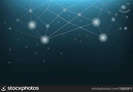 Dark Digital Network Connection Technology Abstract Vector Background