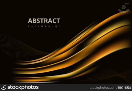 Dark Golden Abstract Modern Wave Gradient Texture Background Wallpaper Graphic Design