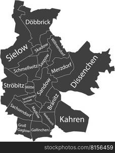 Pastel flat vector administrative map of COTTBUS, GERMANY with name ...