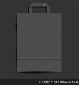 Dark gray paper bag background. Vector illustration.