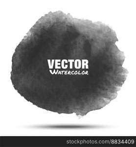 Dark gray realistic watercolor circle stain vector image