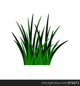Dark green grass isolated on white background, vector illustration. Dark green grass isolated on white