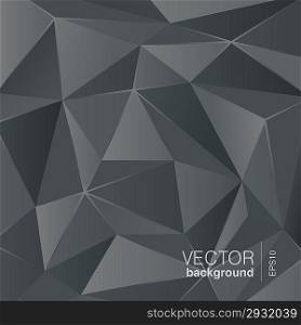 Dark grey background abstract polygon triangle style. Vector. Trendy.