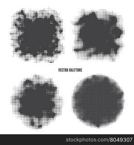 dark halftone set on bright background vector abstract illustration