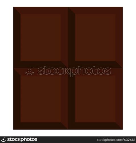 Dark milk chocolate bar icon flat isolated on white background vector illustration. Dark milk chocolate bar icon isolated