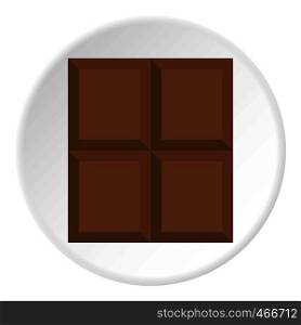 Dark milk chocolate bar icon in flat circle isolated on white background vector illustration for web. Dark milk chocolate bar icon circle