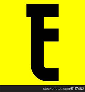 Dark modern font. Trendy alphabet, black vector letter E on a yellow background, vector illustration 10eps. Dark modern font. Trendy alphabet, black vector letter on a yellow background, vector illustration 10eps