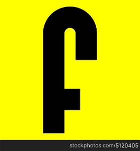 Dark modern font. Trendy alphabet, black vector letter F on a yellow background, vector illustration 10eps. Dark modern font. Trendy alphabet, black vector letter on a yellow background, vector illustration 10eps
