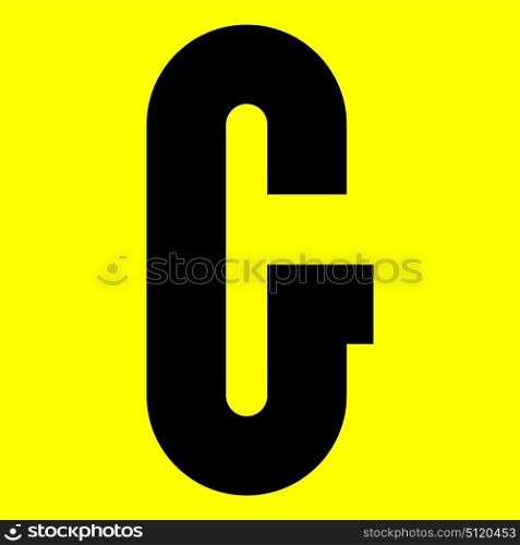 Dark modern font. Trendy alphabet, black vector letter G on a yellow background, vector illustration 10eps. Dark modern font. Trendy alphabet, black vector letter on a yellow background, vector illustration 10eps