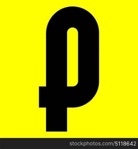 Dark modern font. Trendy alphabet, black vector letter P on a yellow background, vector illustration 10eps. Dark modern font. Trendy alphabet, black vector letter on a yellow background, vector illustration 10eps