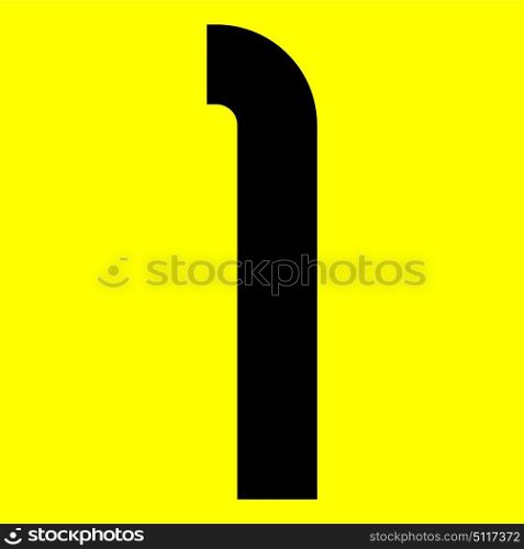 Dark modern font. Trendy alphabet, black vector number 1 on a yellow background, vector illustration 10eps. Dark modern font. Trendy alphabet, black vector number on a yellow background, vector illustration 10eps