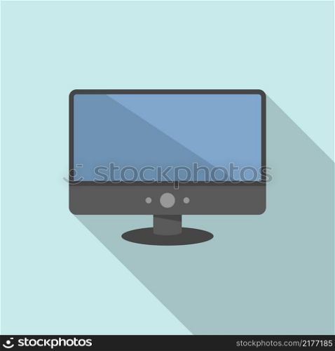 Dark monitor icon flat vector. Pc screen. Modern display. Dark monitor icon flat vector. Pc screen