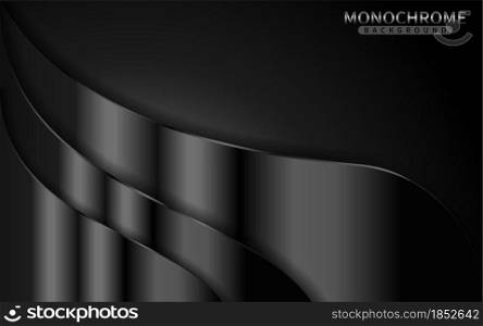Dark Monochrome Background with Shinny Lines Combination. Graphic Design Element.