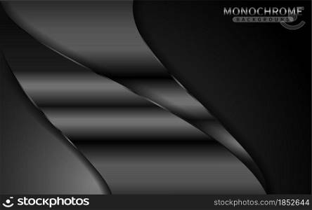 Dark Monochrome Background with Shinny Lines Combination. Graphic Design Element.