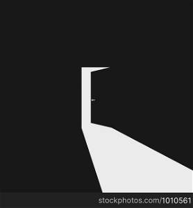 dark open door icon silhouette, flat vector illustration. dark open door icon silhouette, vector illustration