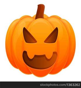 Dark pumpkin icon. Cartoon of dark pumpkin vector icon for web design isolated on white background. Dark pumpkin icon, cartoon style