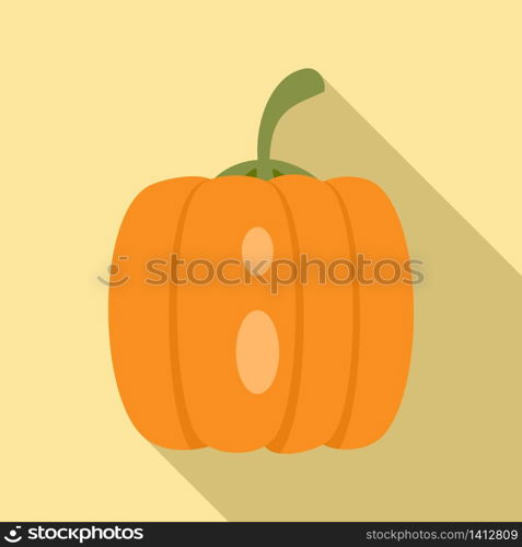 Dark pumpkin icon. Flat illustration of dark pumpkin vector icon for web design. Dark pumpkin icon, flat style