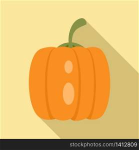 Dark pumpkin icon. Flat illustration of dark pumpkin vector icon for web design. Dark pumpkin icon, flat style