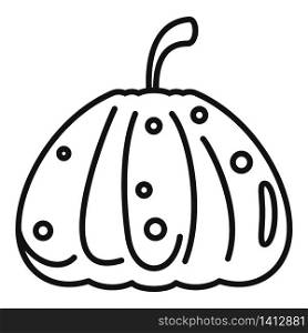 Dark pumpkin icon. Outline dark pumpkin vector icon for web design isolated on white background. Dark pumpkin icon, outline style
