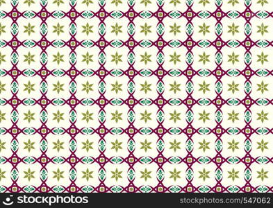 Dark Purple Vintage blossom and tribal and circle and leaves pattern on light yellow background. Classic bloom and tribal seamless pattern style for old design