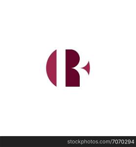 dark red r icon vector logotype design element