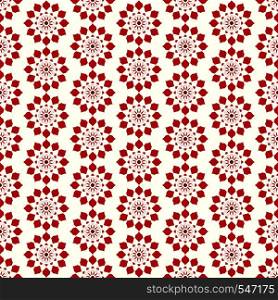 Dark red sweet modern flower pattern and small thorn. Pretty vintage blossom seamless pattern style for love and cute design