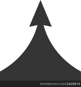 Dark rising arrow on white background uplift ascent concept