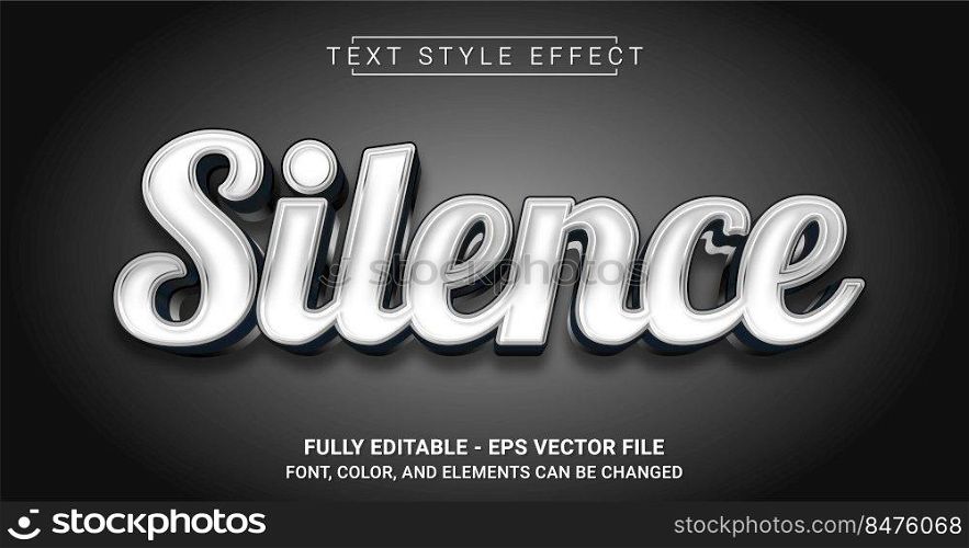 Dark Silence Text Style Effect. Editable Graphic Text Template.
