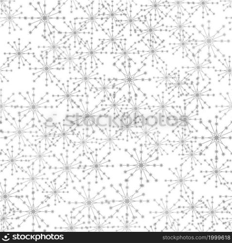 dark snowflakes are scattered on a white background. Design for decor, prints, textile, furniture, cloth, digital. Vector seamless pattern EPS 10