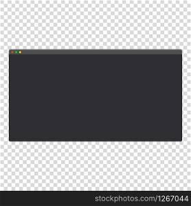 dark theme modern blank computer window vector mockup