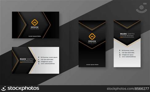dark theme modern company business card design template